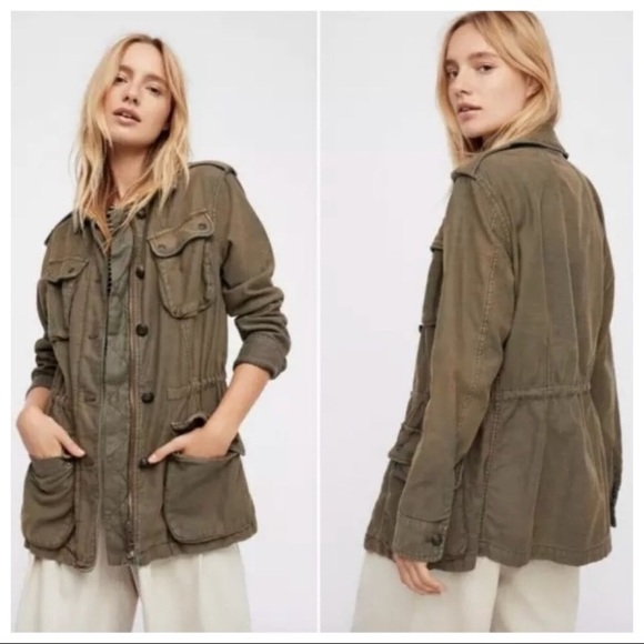 Free People Jackets & Blazers - Free People Green Cargo Jacket | XS